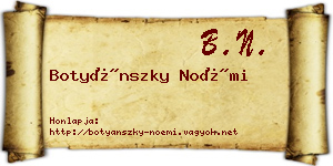 Botyánszky Noémi névjegykártya